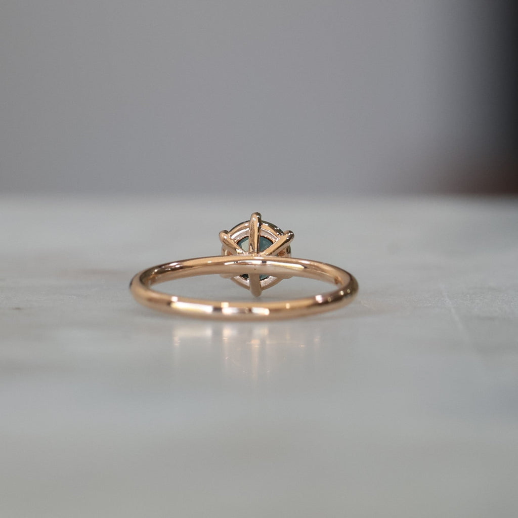 round cut australian parti sapphire engagement ring