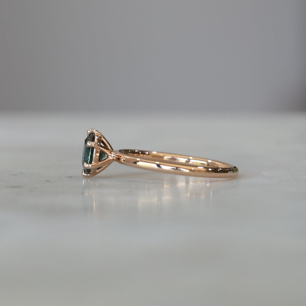 round cut australian parti sapphire engagement ring