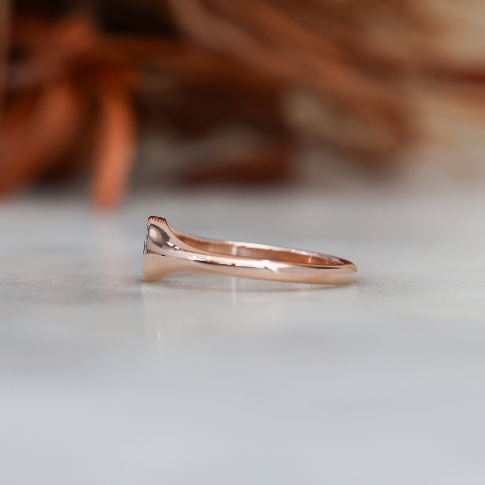 salt and pepper diamond signet ring side