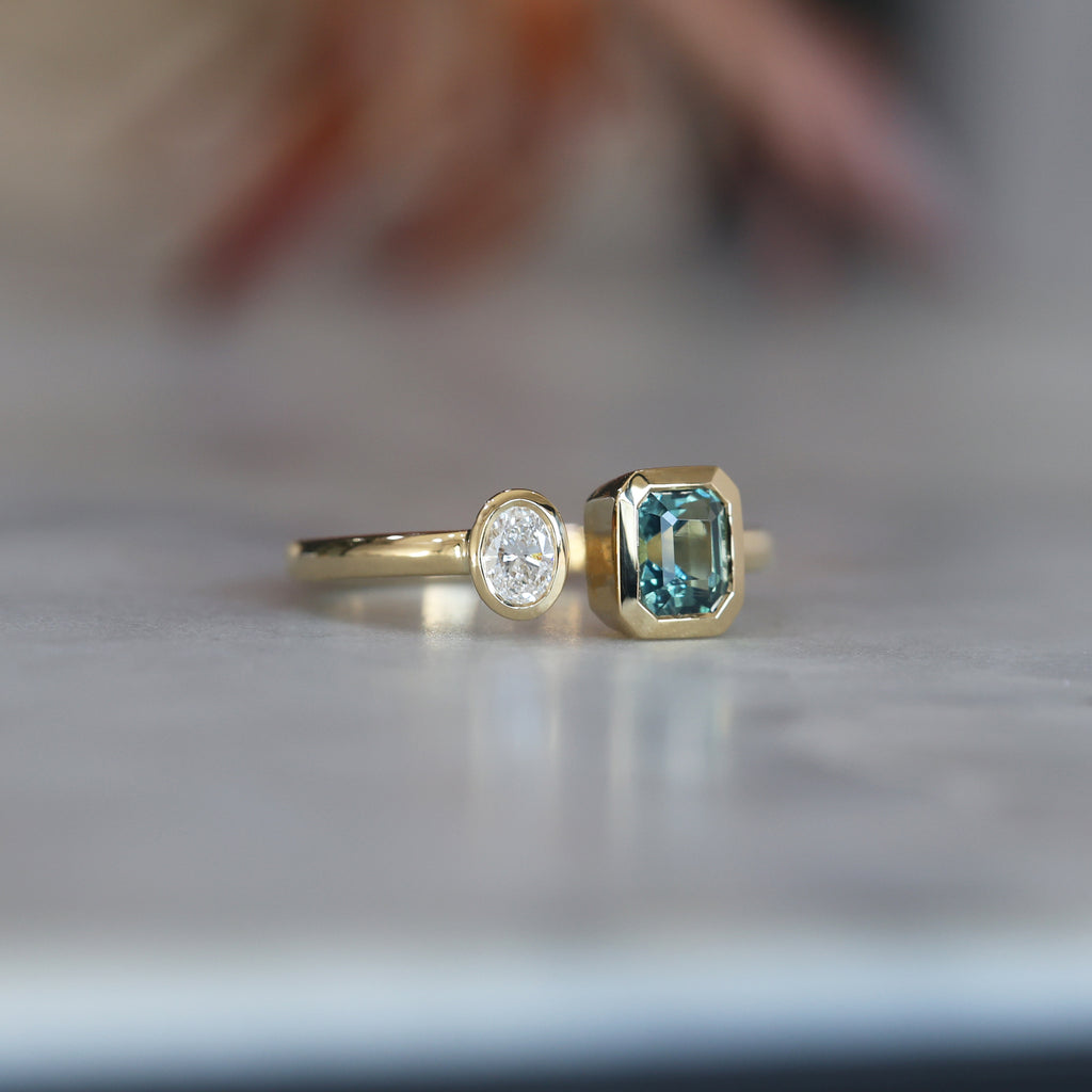 sapphire and diamond engagement ring