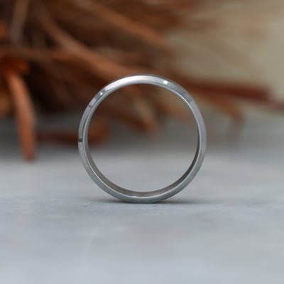 titanium bevelled edge wedding band side