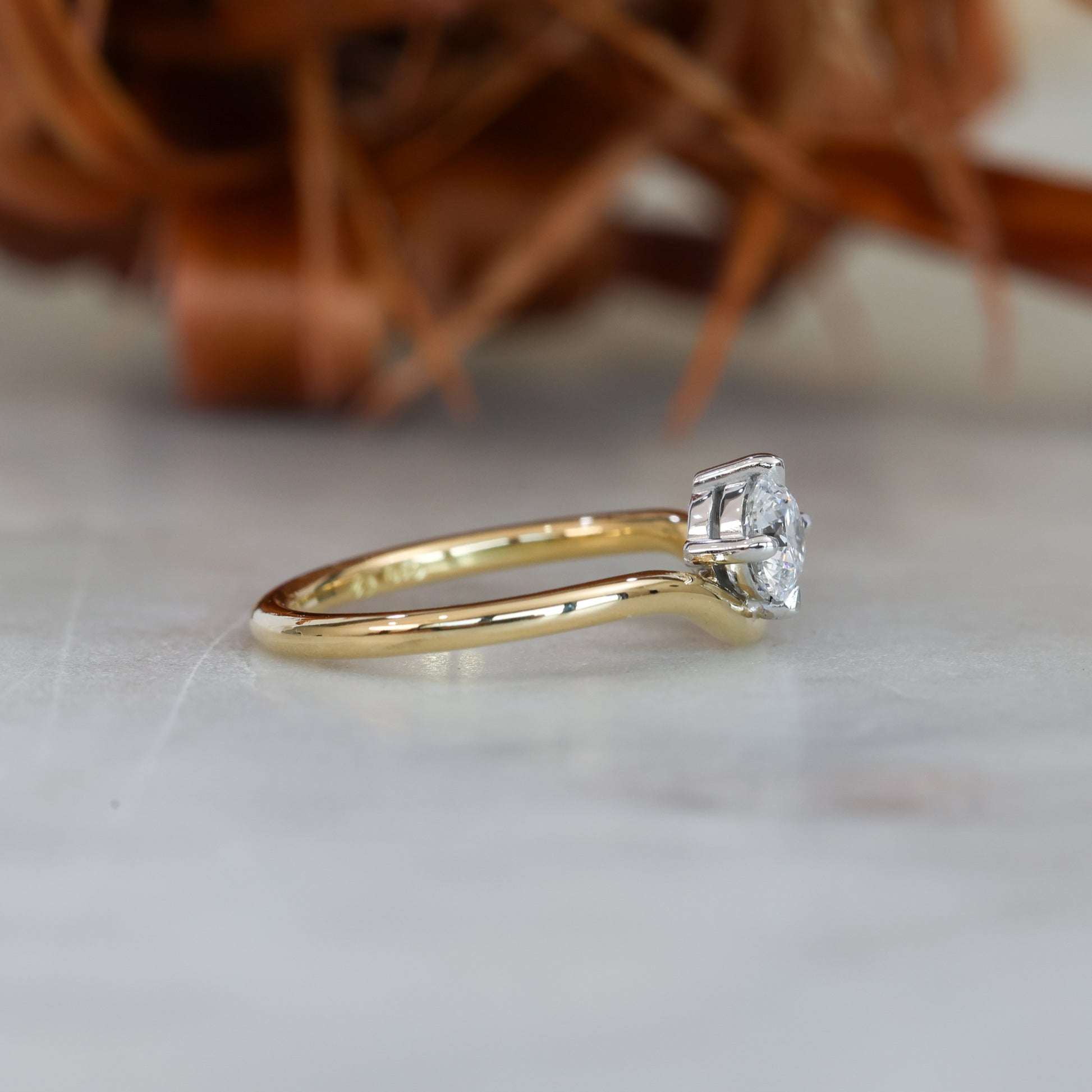 TOI ET MOI | 0.50CT ROUND & PEAR CUT DIAMOND ENGAGEMENT RING