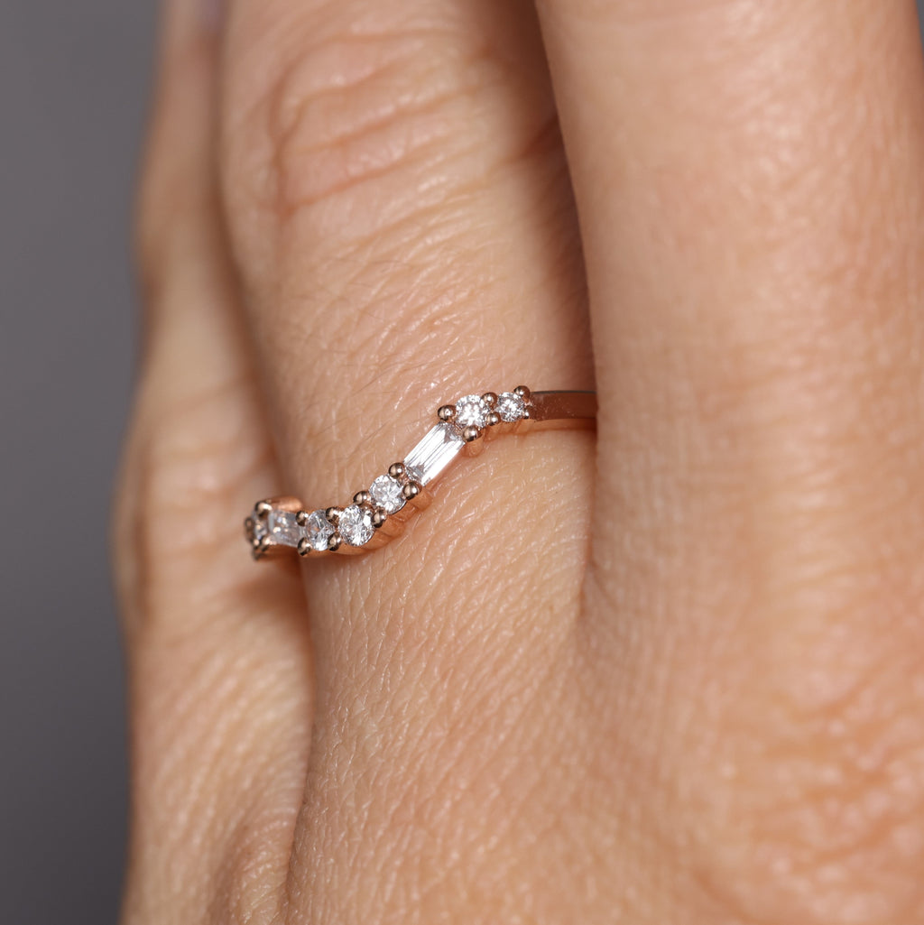 trilogy art deco wedding band