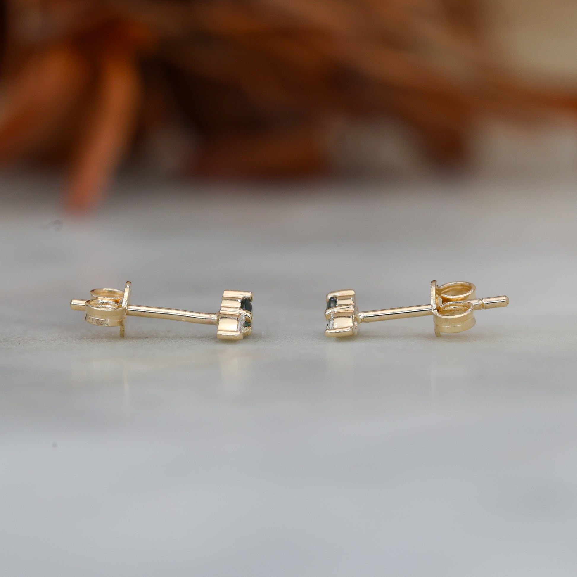 two stone stacked earring diamond australian sapphire