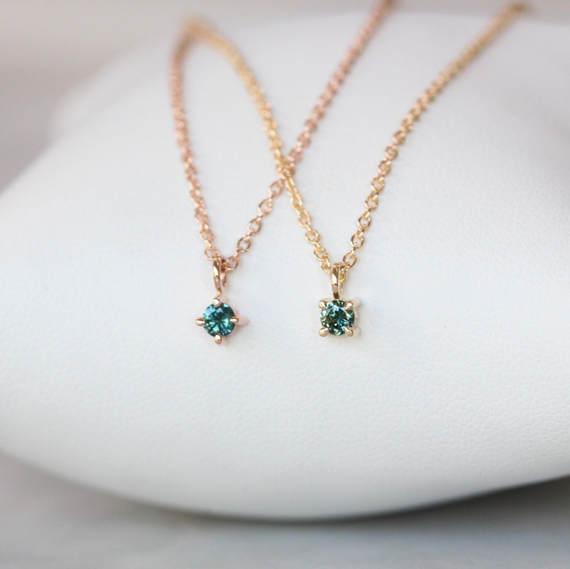 Australian Parti Sapphire Necklace petite rose and yellow gold