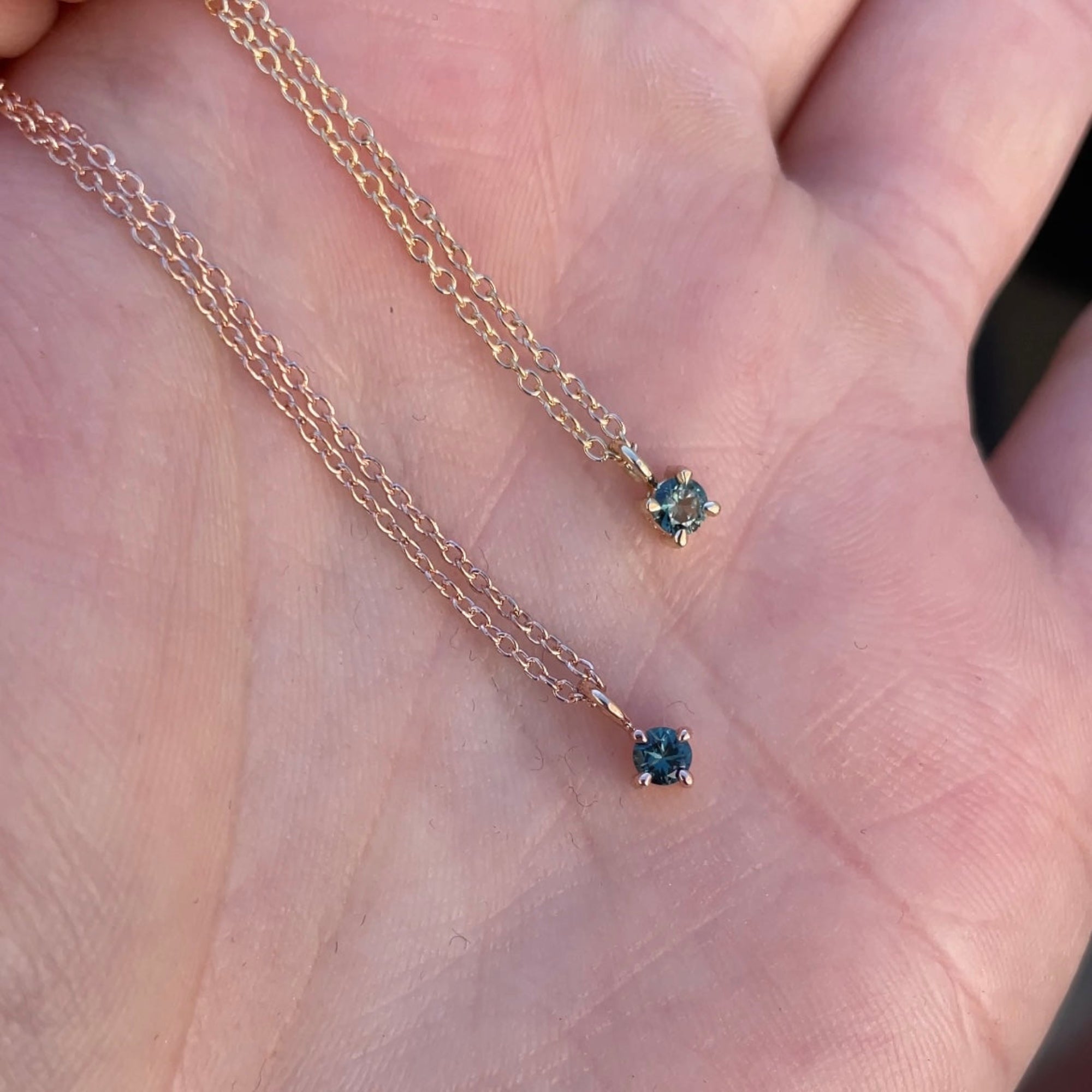 Australian Parti Sapphire Necklace petite star and square set