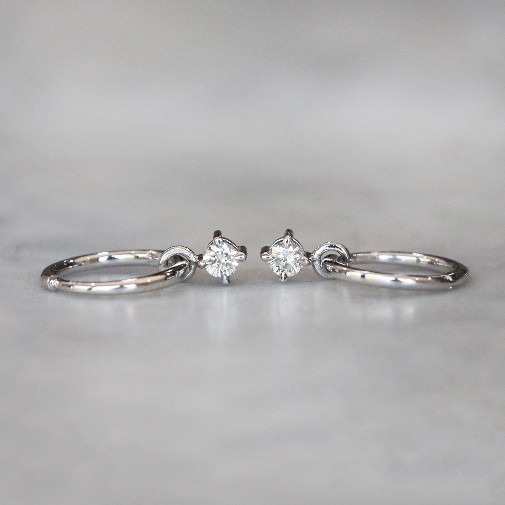 Diamond mini Hoop Earring