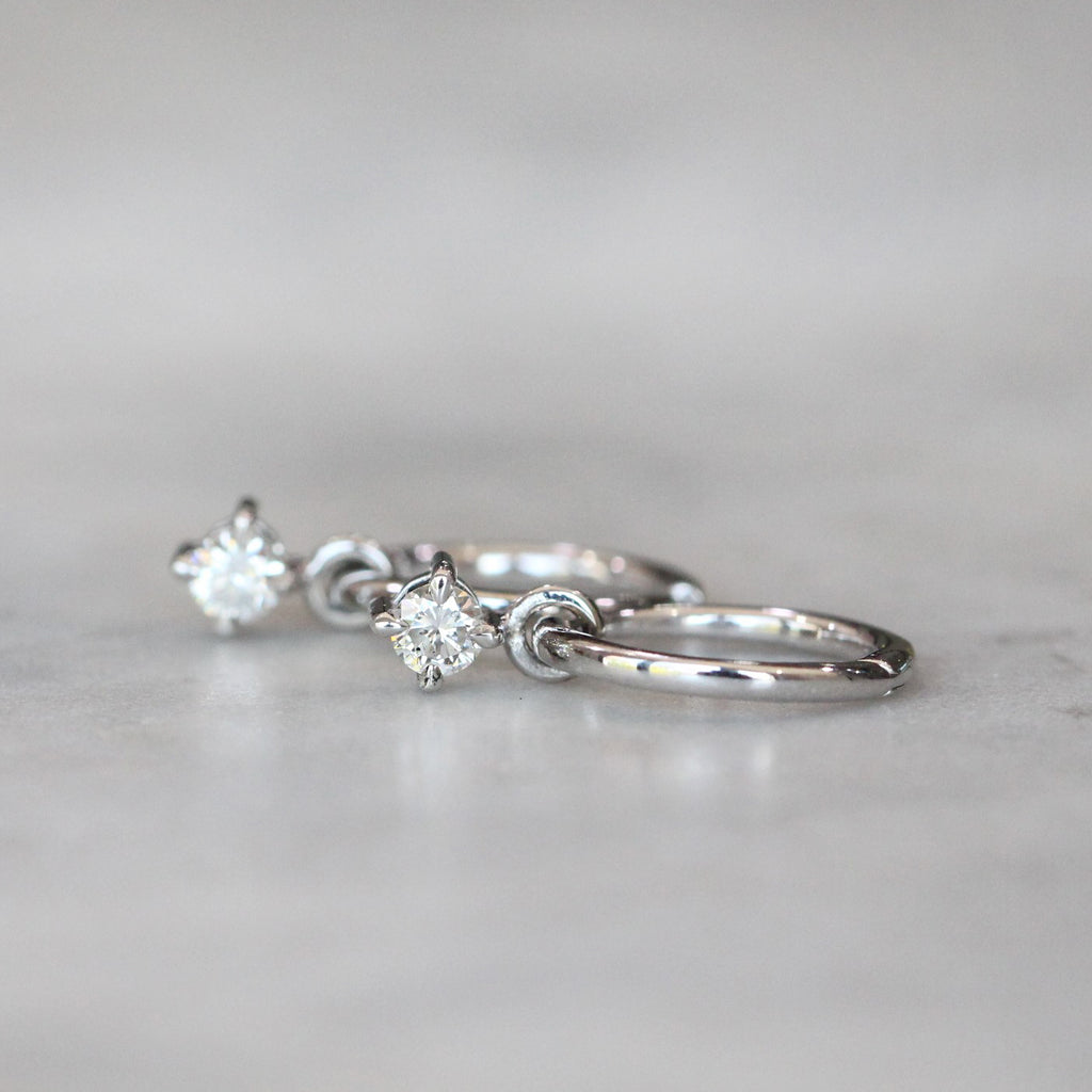 Diamond mini Hoop Earring