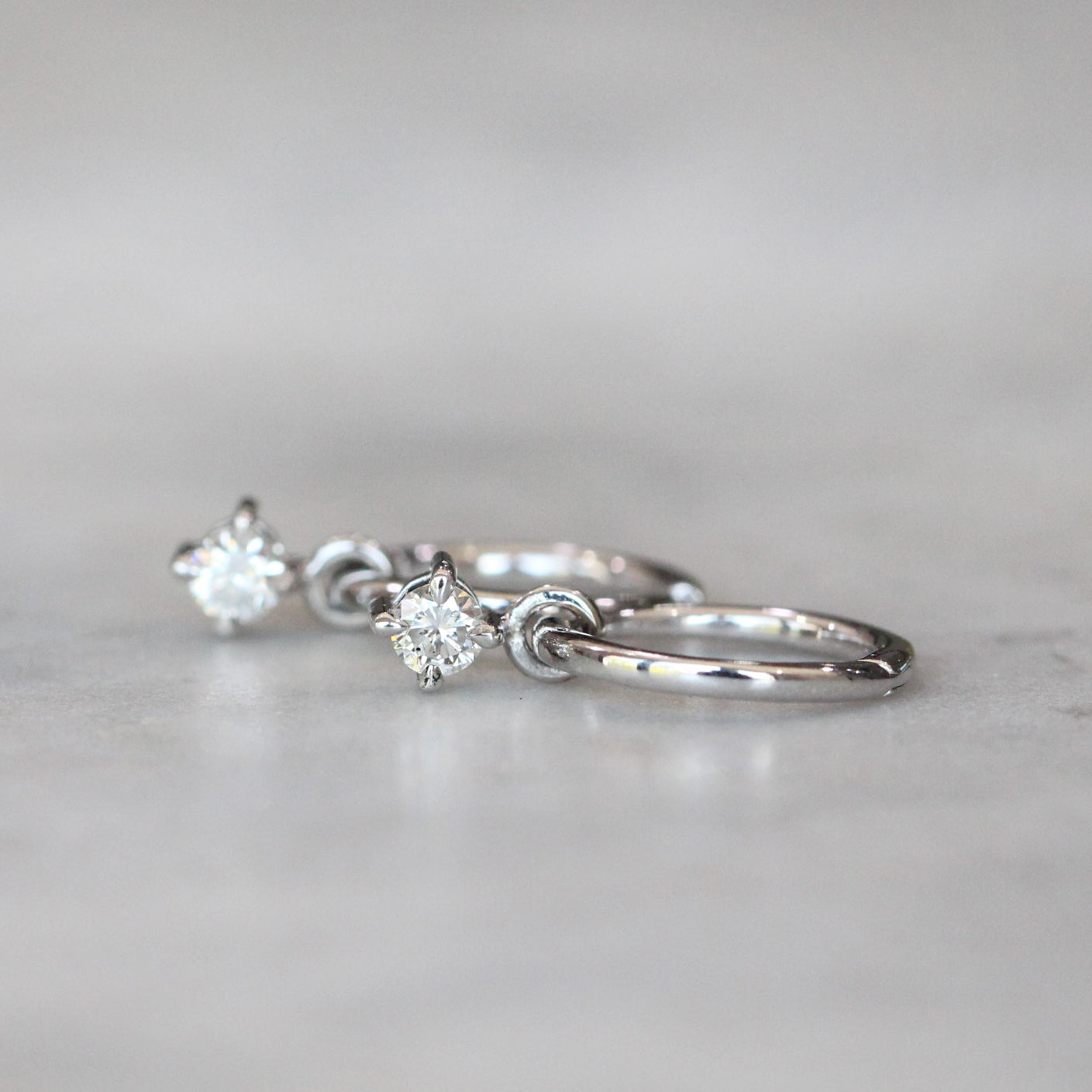 Diamond mini Hoop Earring