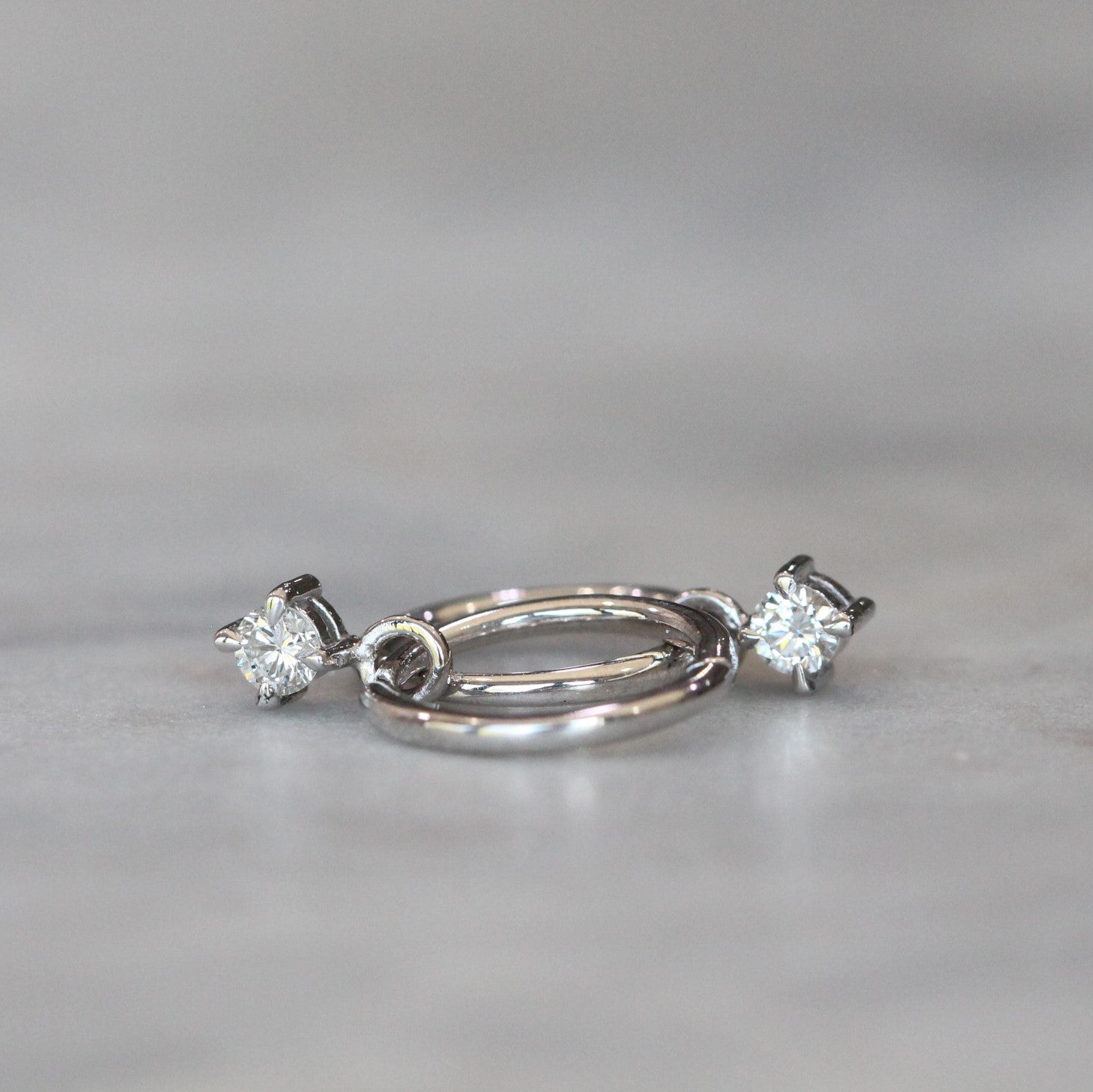 Diamond mini Hoop Earring