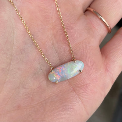 ELONGATED OVAL / OPAL NECKLACE