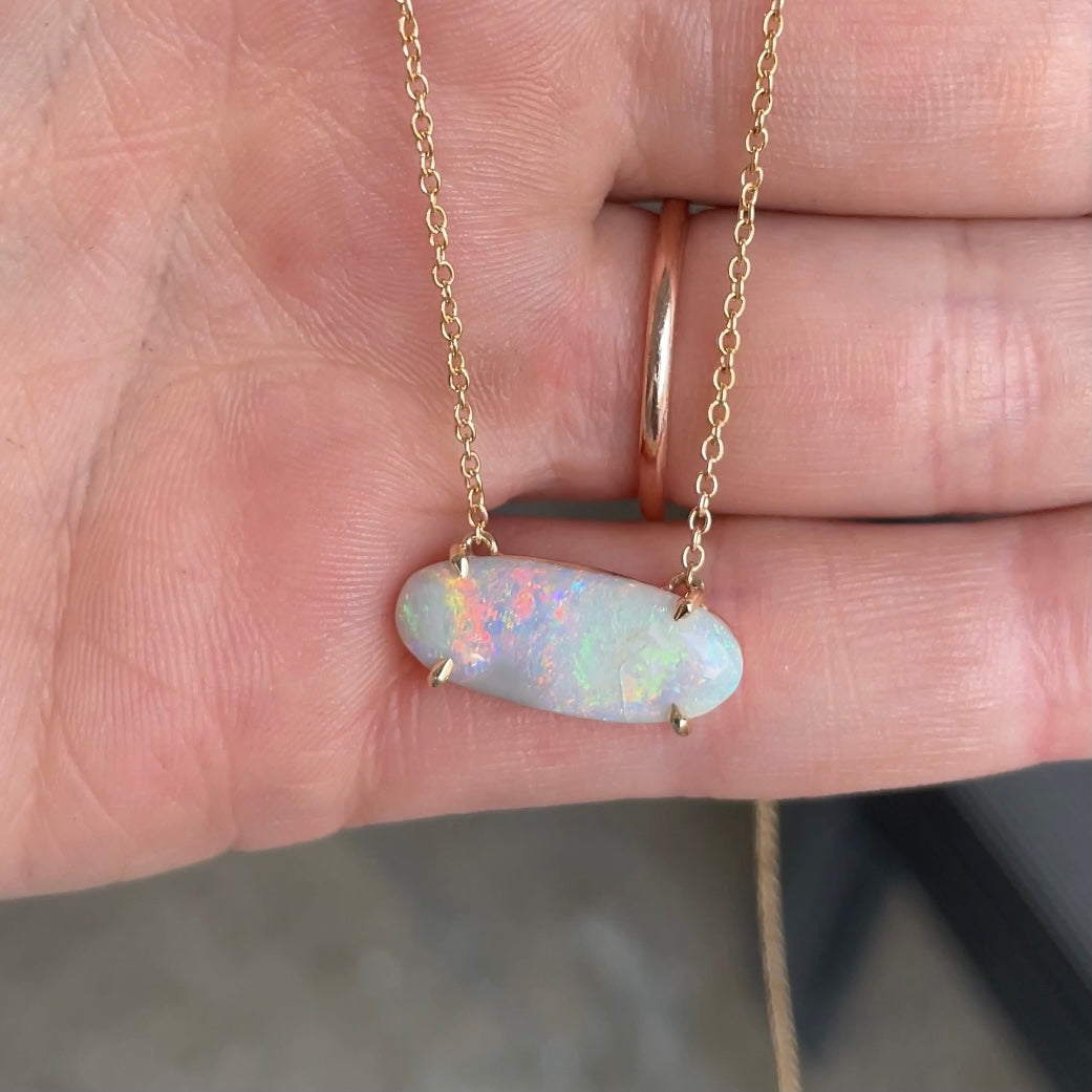 ELONGATED OVAL / OPAL NECKLACE
