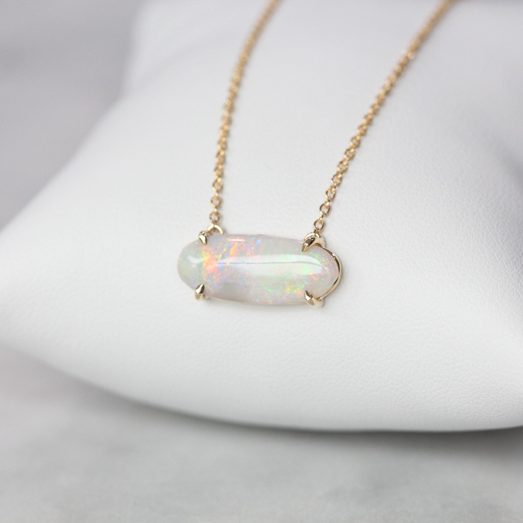ELONGATED OVAL / OPAL NECKLACE