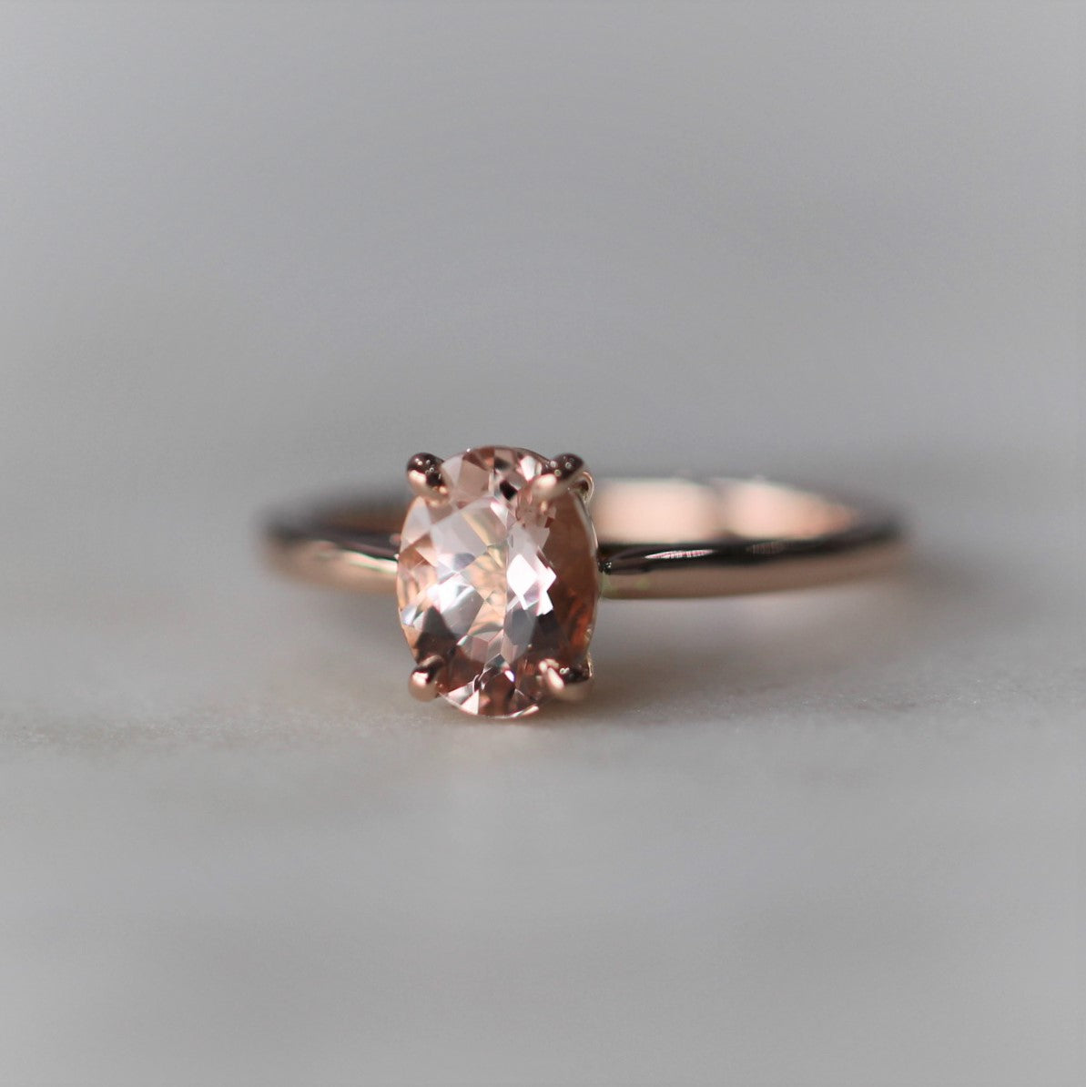EMILY / OVAL MORGANITE RING