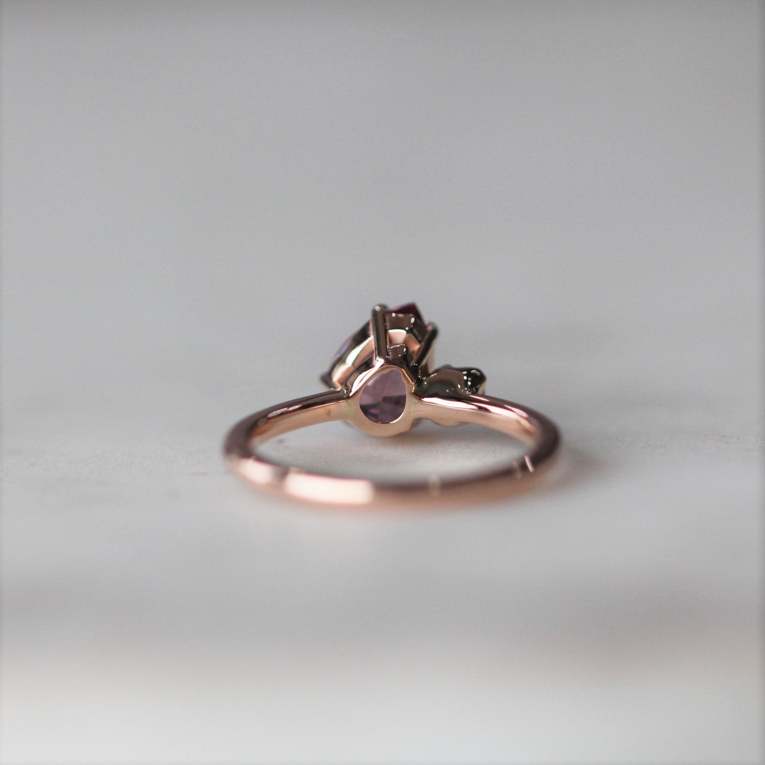 MALAYA GARNET & DIAMOND RING