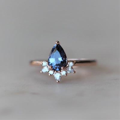 LILAC SPINEL HALF HALO RING