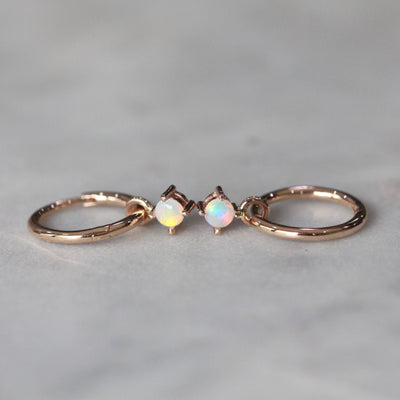 OPAL / MINI HOOP EARRINGS