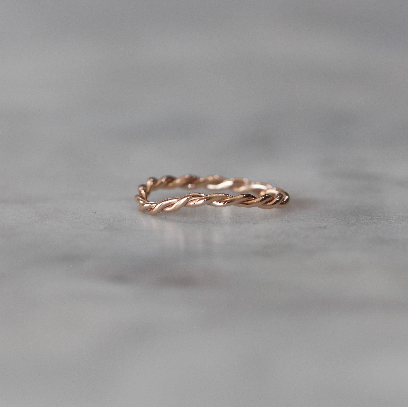 Rose gold rope shop ring