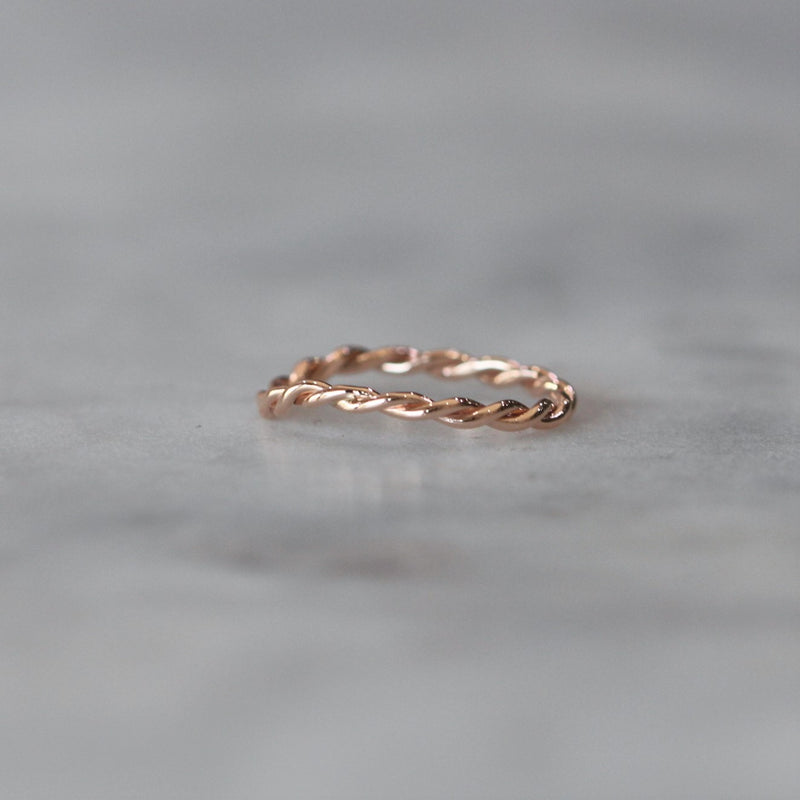 Vintage full eternity twisted diamond wedding band solid 14k rose gold –  WILLWORK JEWELRY