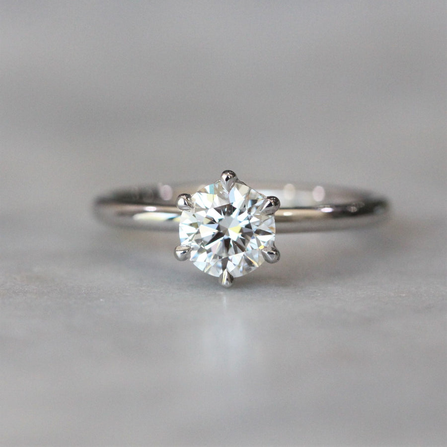 ROUND LAB CREATED / WHITE DIAMOND RING 0.87ct