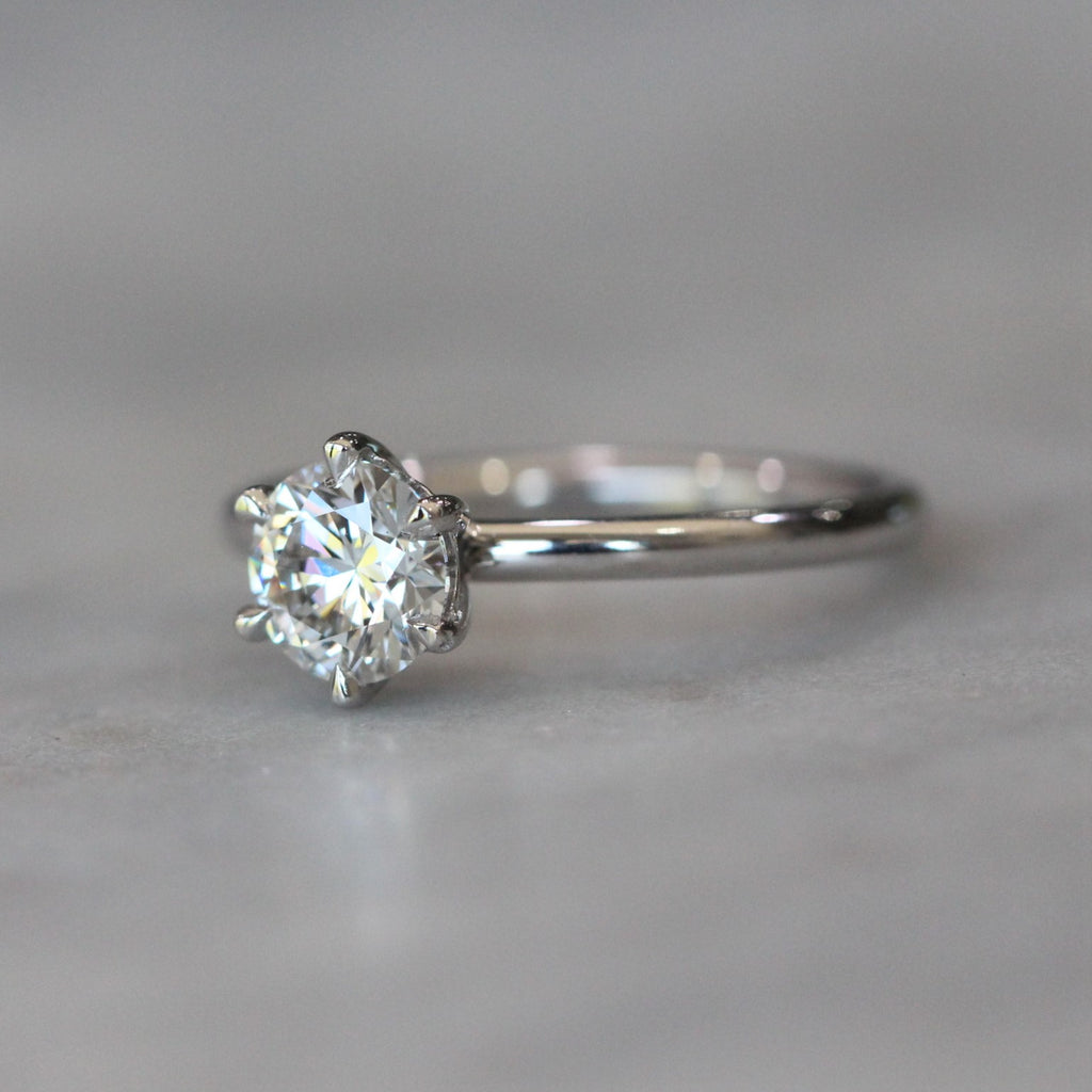 ROUND LAB CREATED / WHITE DIAMOND RING 0.87ct
