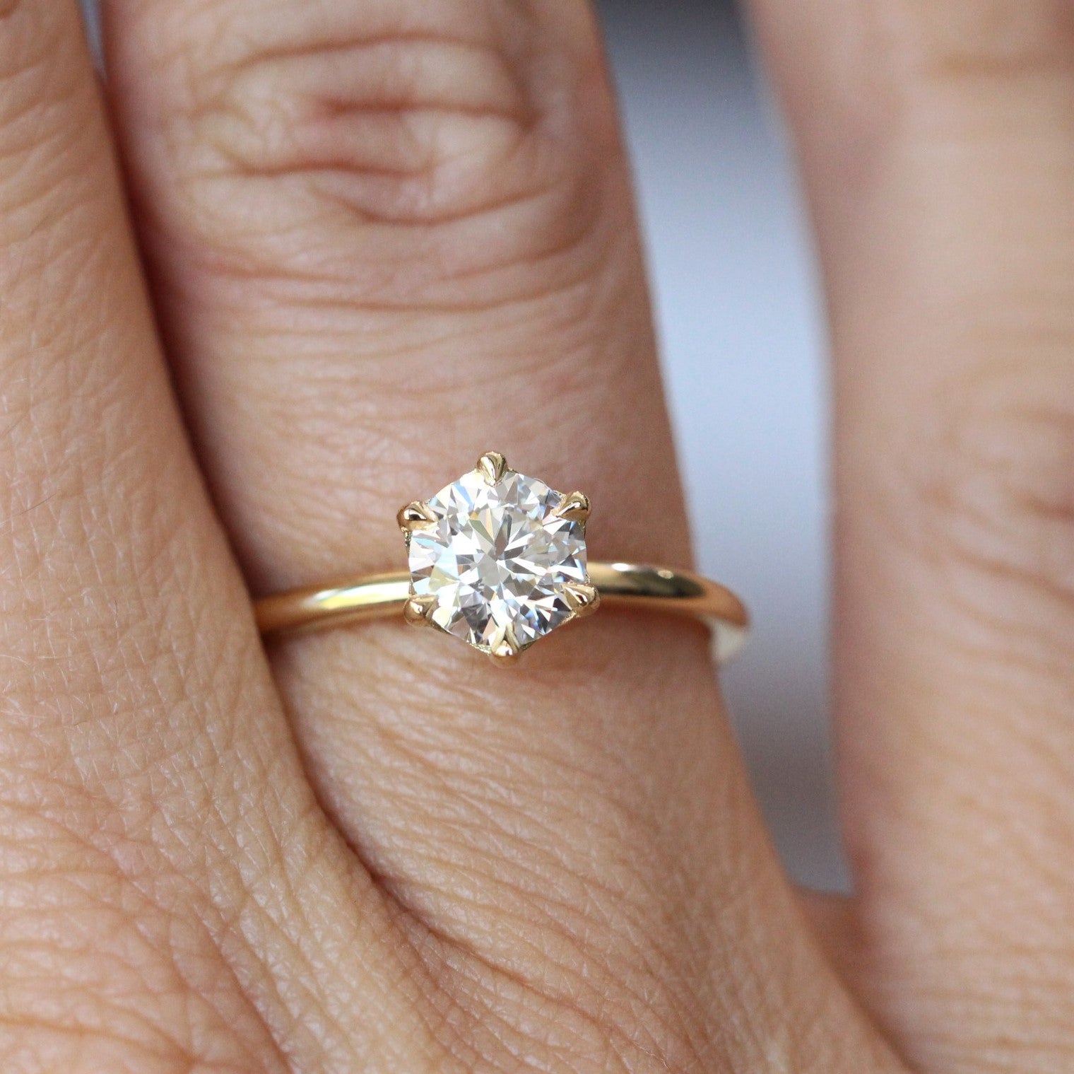 LAB CREATED / ROUND DIAMOND RING 0.89ct