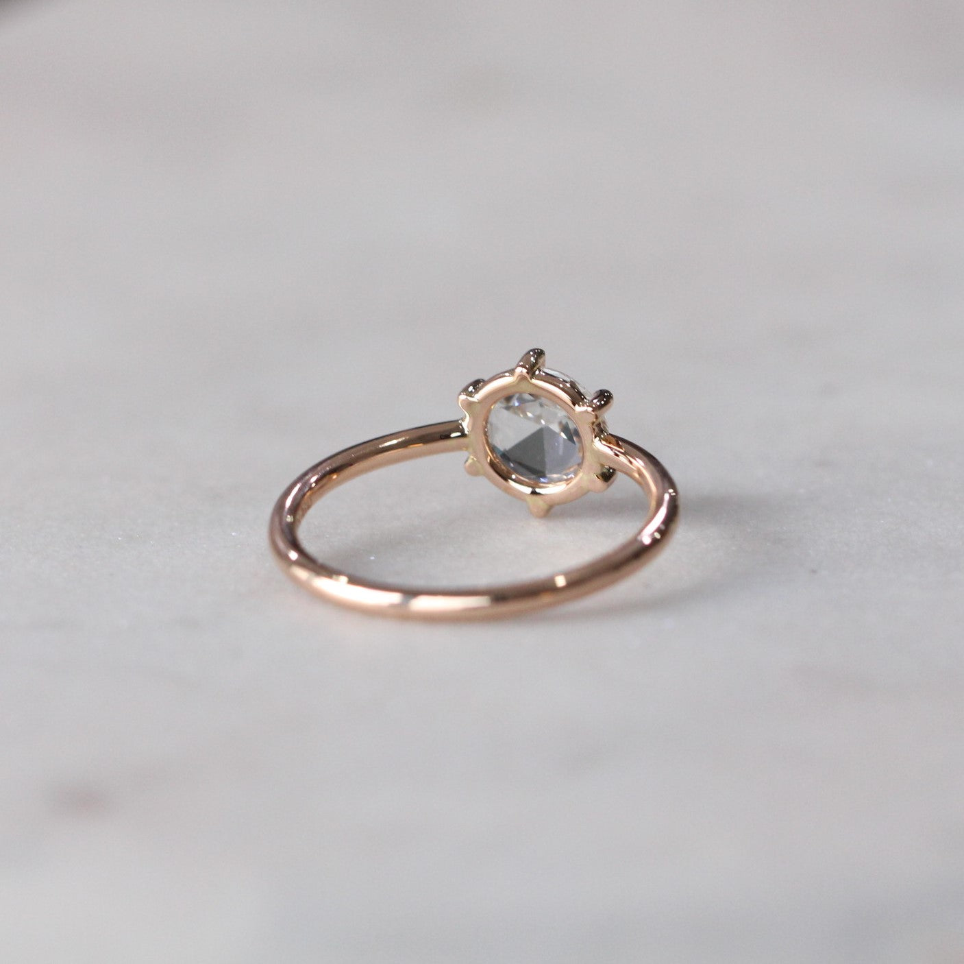 ROUND / ROSE CUT WHITE SAPPHIRE RING