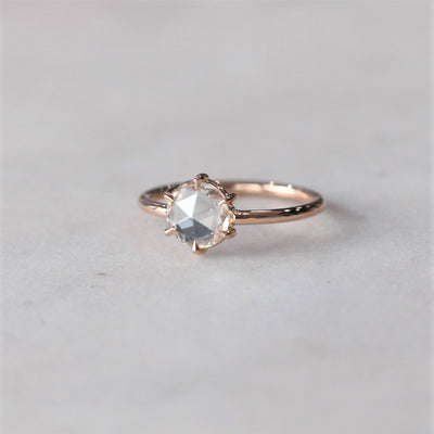 ROUND / ROSE CUT WHITE SAPPHIRE RING