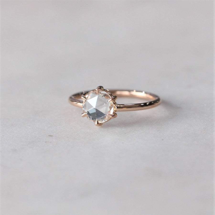ROUND / ROSE CUT WHITE SAPPHIRE RING