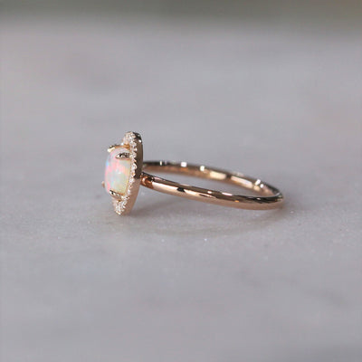 OPAL / DIAMOND HALO RING