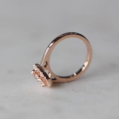 SARAH / OVAL MORGANITE HALO RING