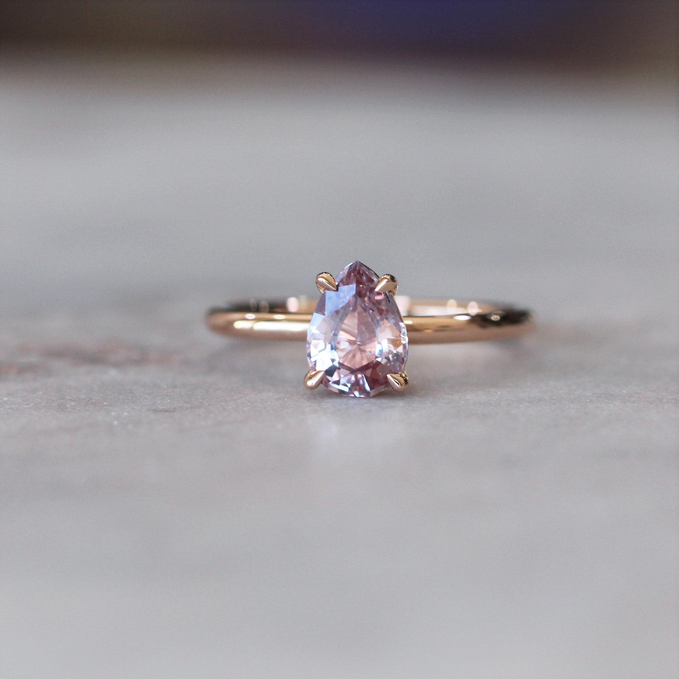 PEAR / ROSE CEYLON SAPPHIRE RING