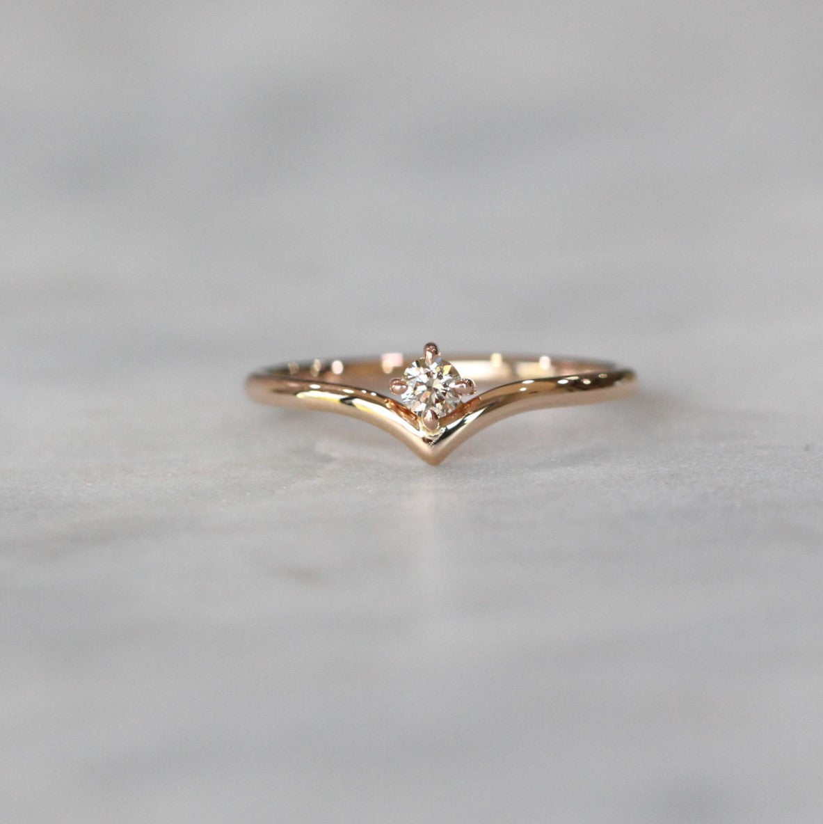 Rose gold chevron ring discount