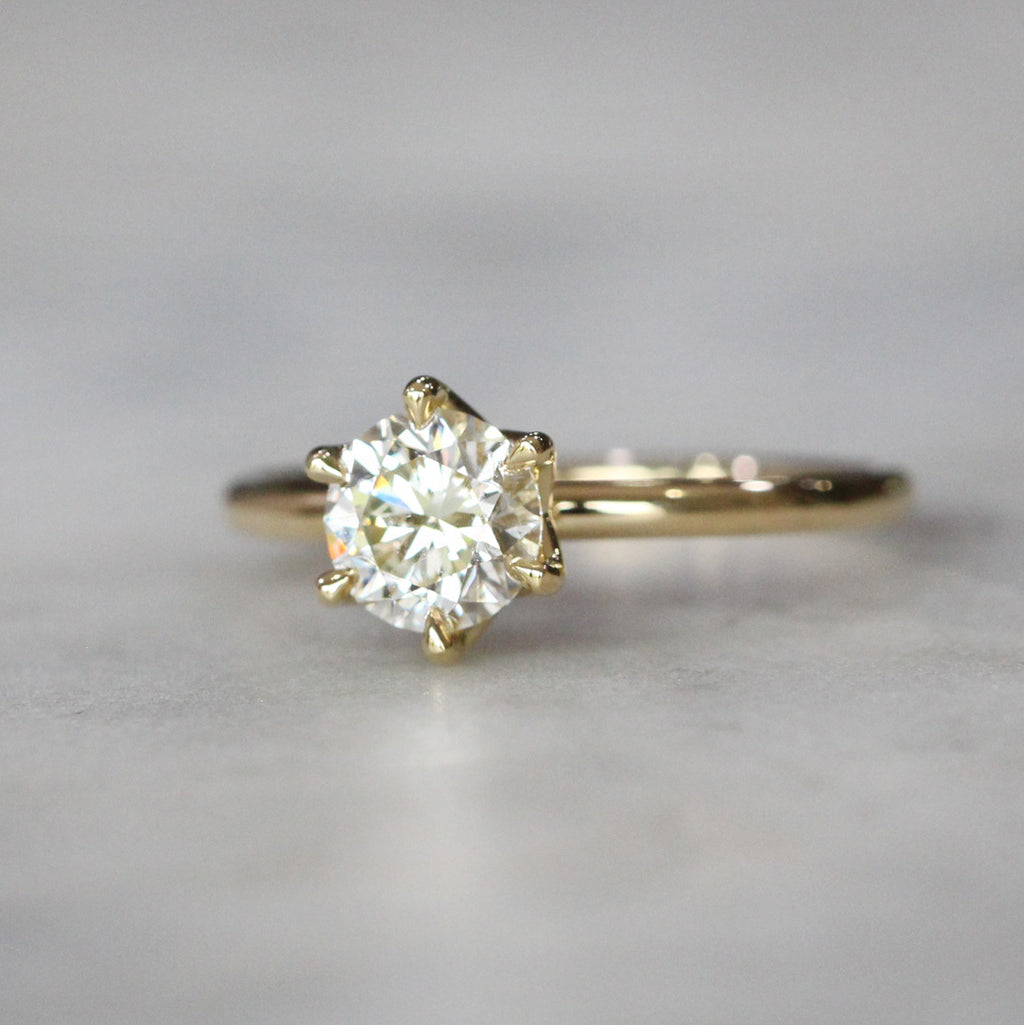 0.87ct ROUND DIAMOND / LOTUS RING