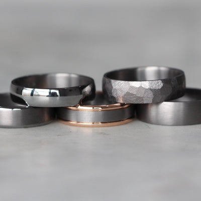 TANTALUM TEXTURED / WEDDING BAND