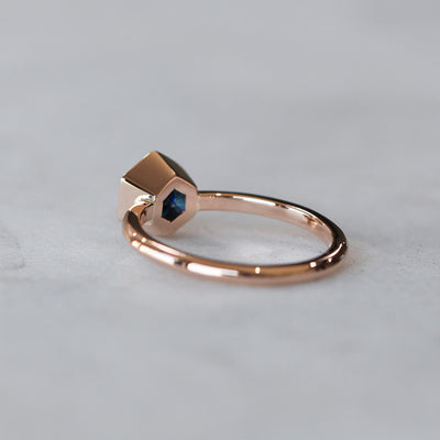 HEXAGON COBALT AUSTRALIAN SAPPHIRE RING