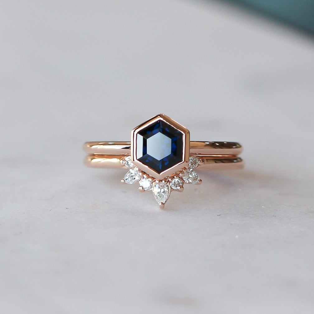 HEXAGON COBALT AUSTRALIAN SAPPHIRE RING Meg Maskell Fine Jewellery