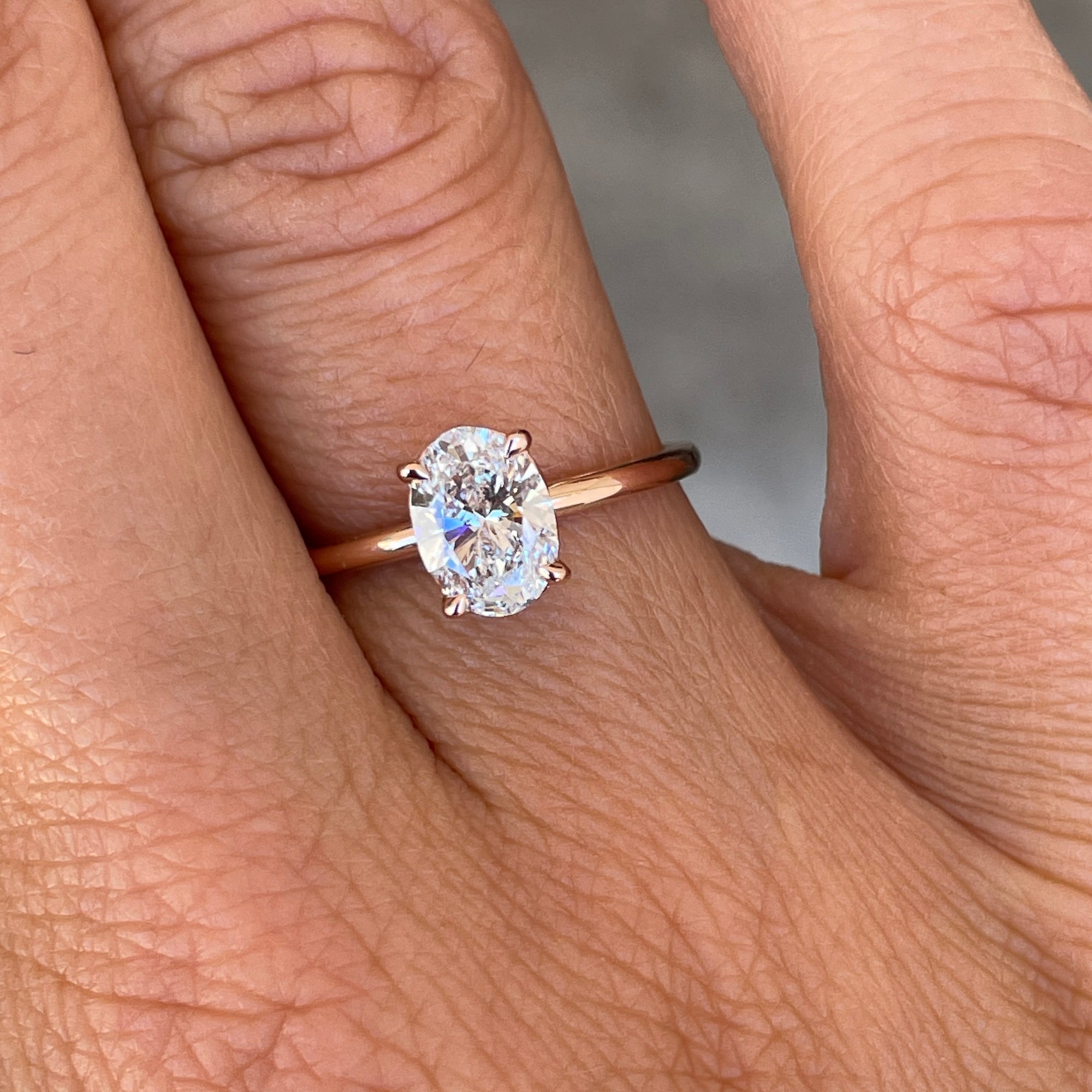 OVAL LAB CREATED DIAMOND / SOLITAIRE RING