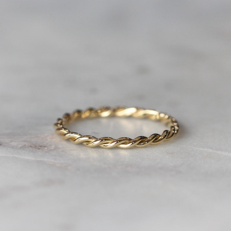 Thick Textured Twist Ring - Amanda Hagerman Jewelry