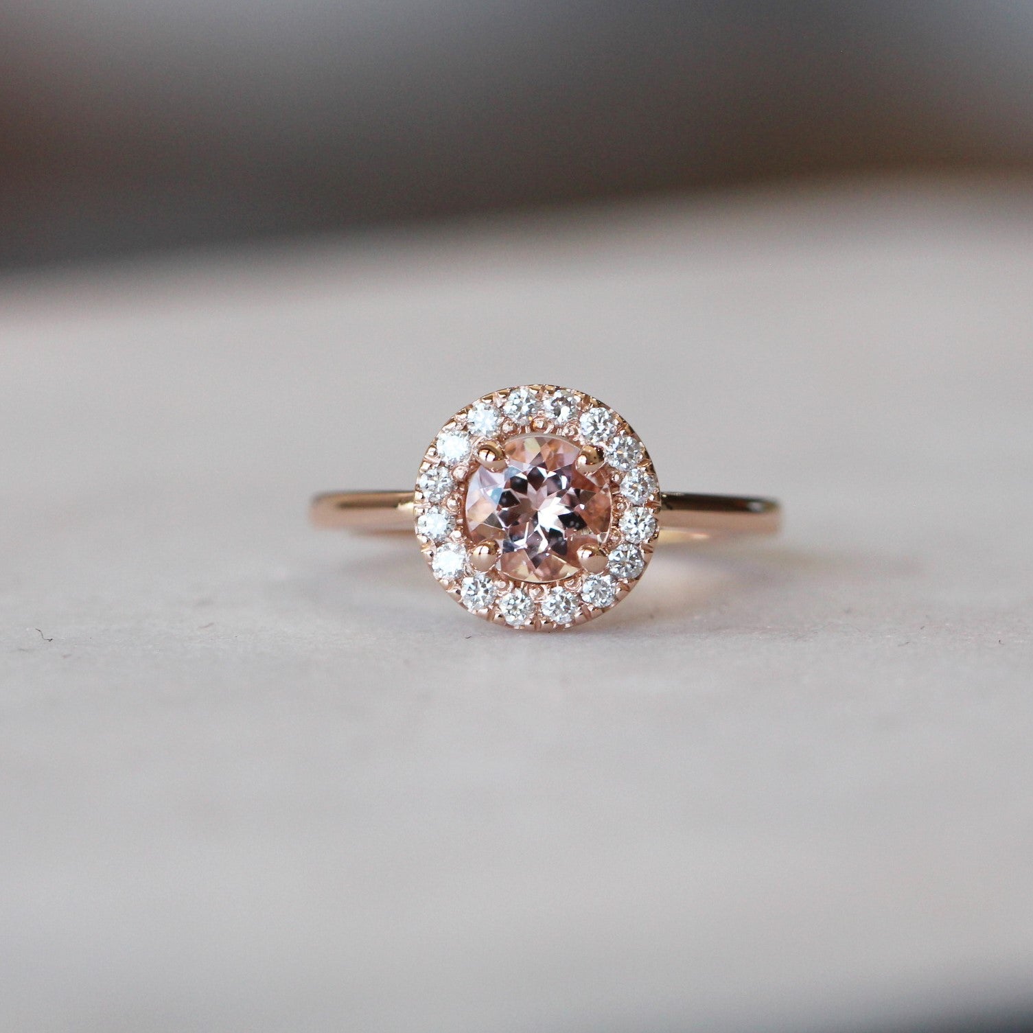 BLAIR / MORGANITE HALO RING