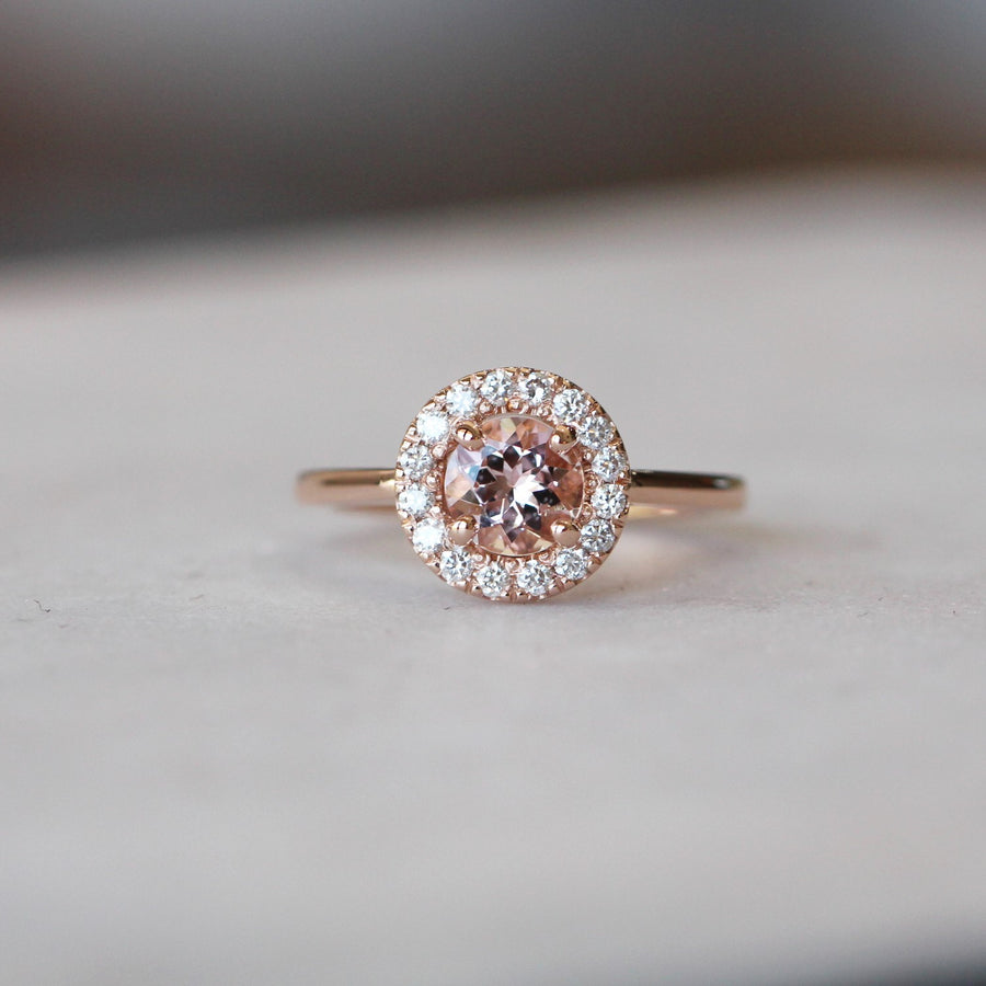 BLAIR / MORGANITE HALO RING