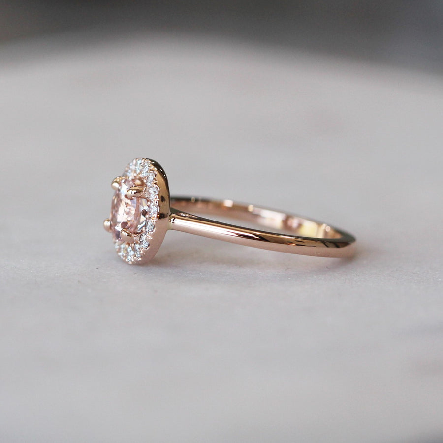 BLAIR / MORGANITE HALO RING