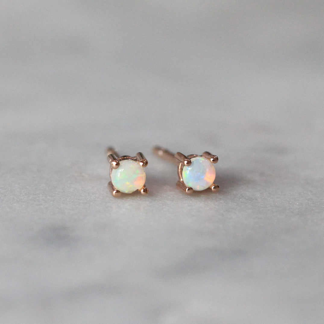 Genuine Opal Earrings. 5mm Opal Stud Earrings. October - Etsy New Zealand