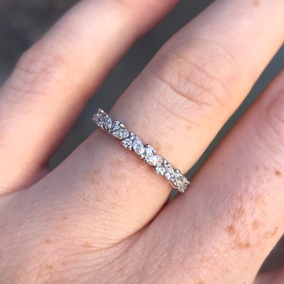 Laila diamond wedding band on hand