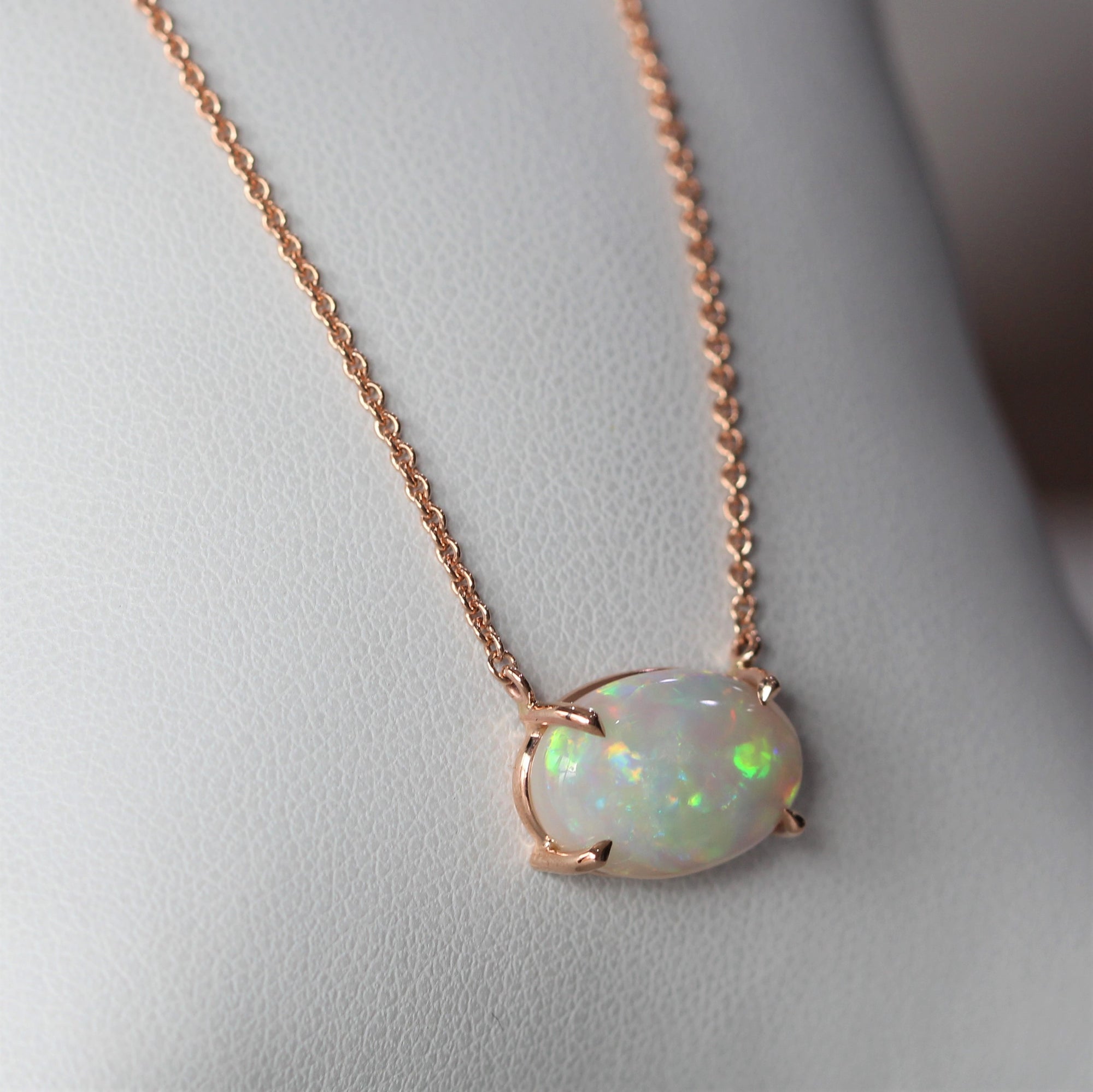 Rose gold on sale opal necklace