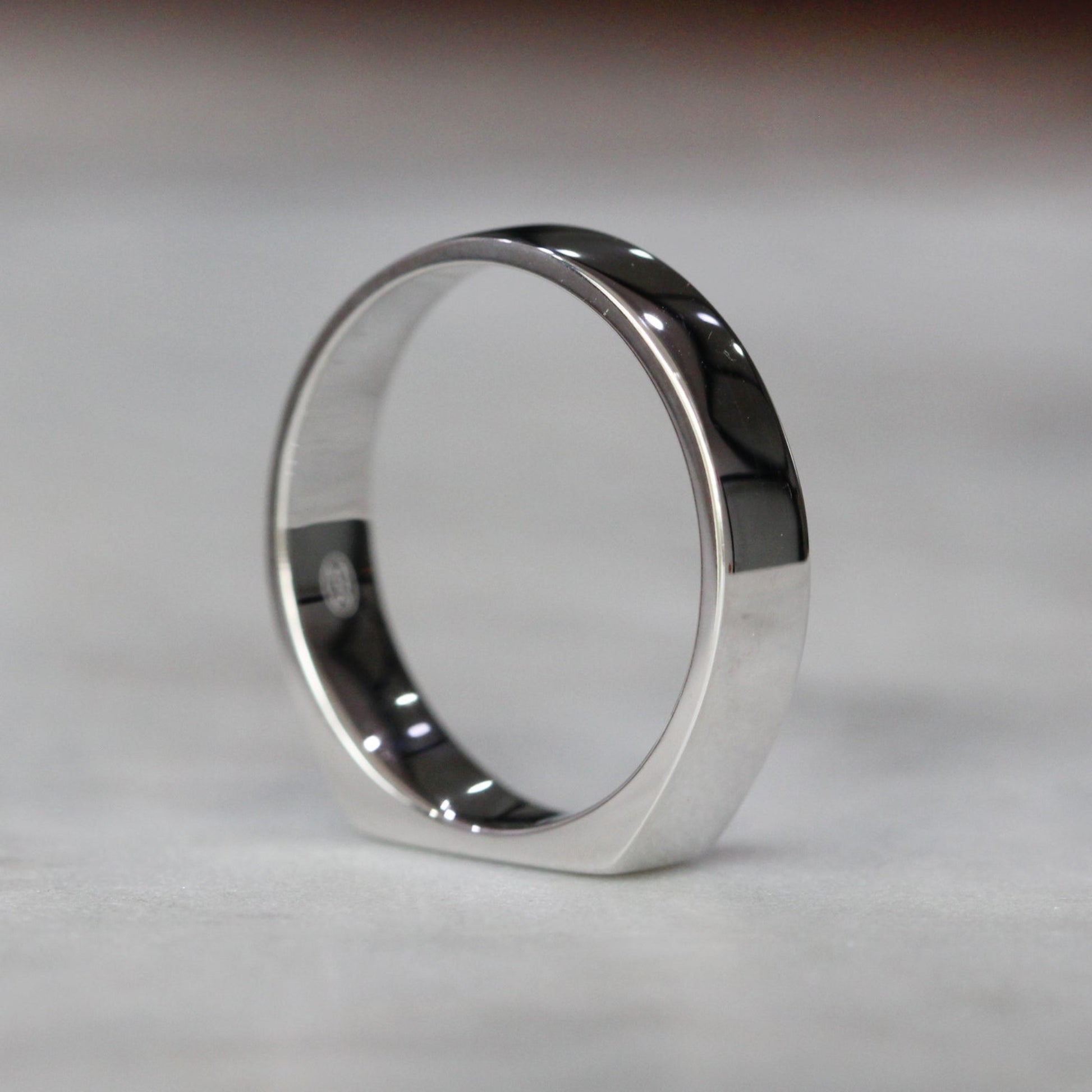 Slimline Rectangle Signet Ring side profile