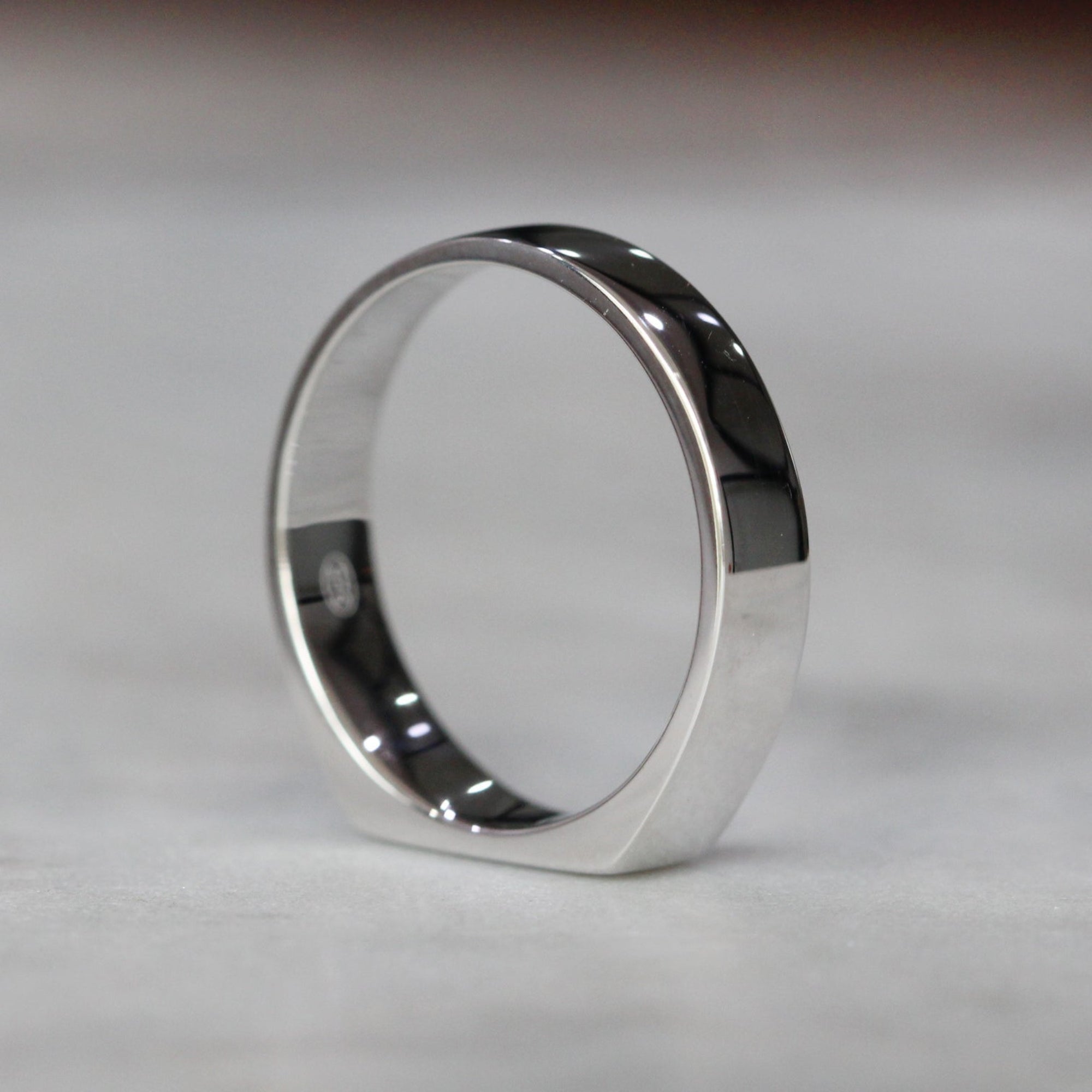 Slimline Rectangle Signet Ring side profile