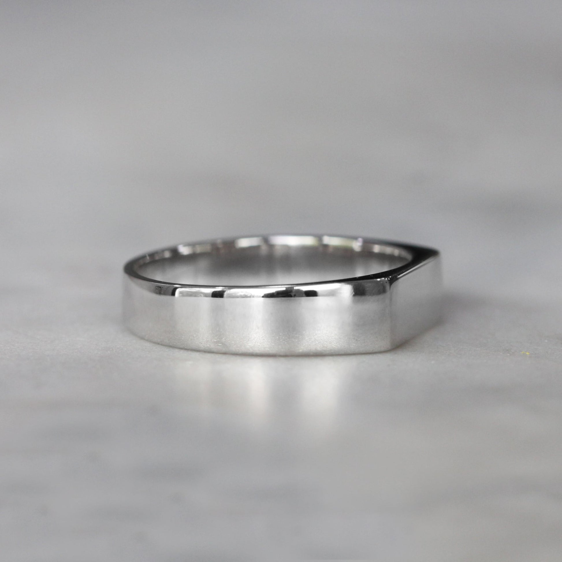 Slimline Rectangle Signet Ring side view