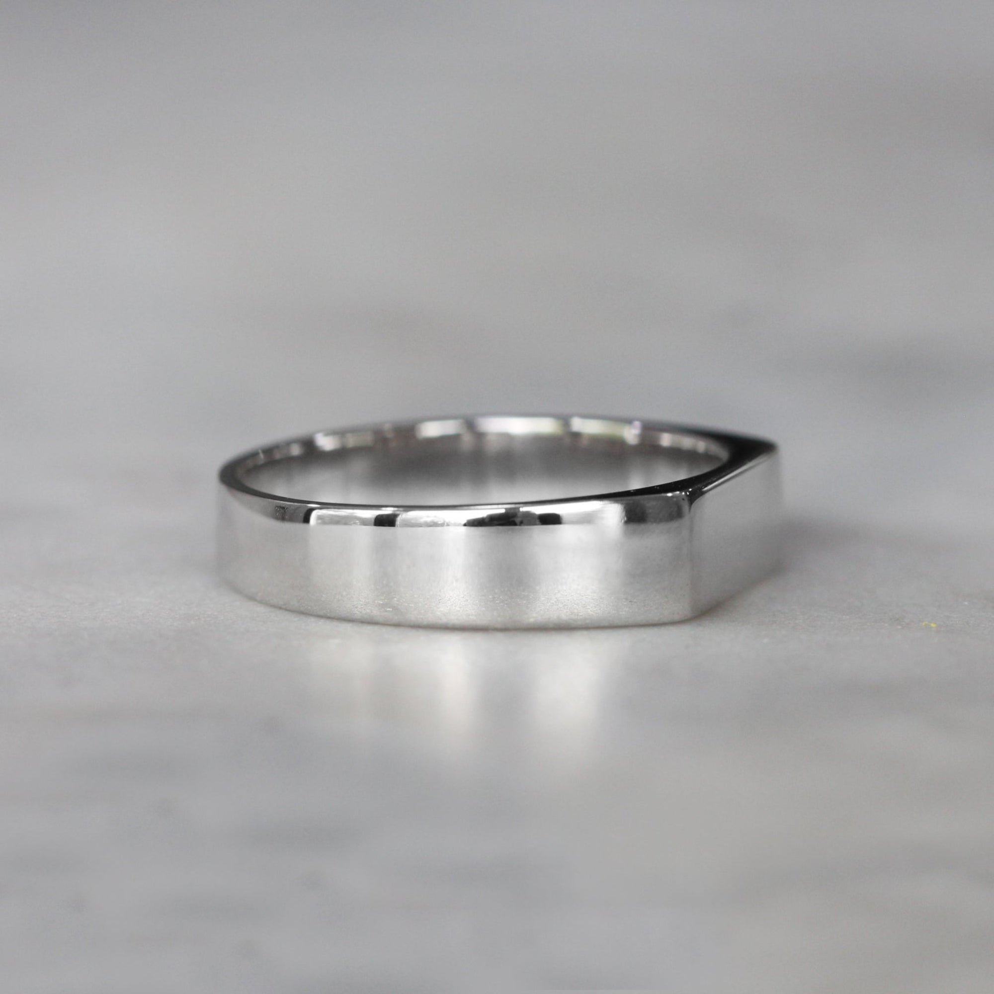 Slimline Rectangle Signet Ring side view