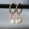 DIVINE PEARL & DIAMOND / HOOP EARRINGS